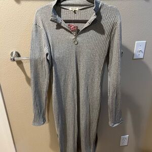 Heart Hips Heather Gray Ribbed Dress